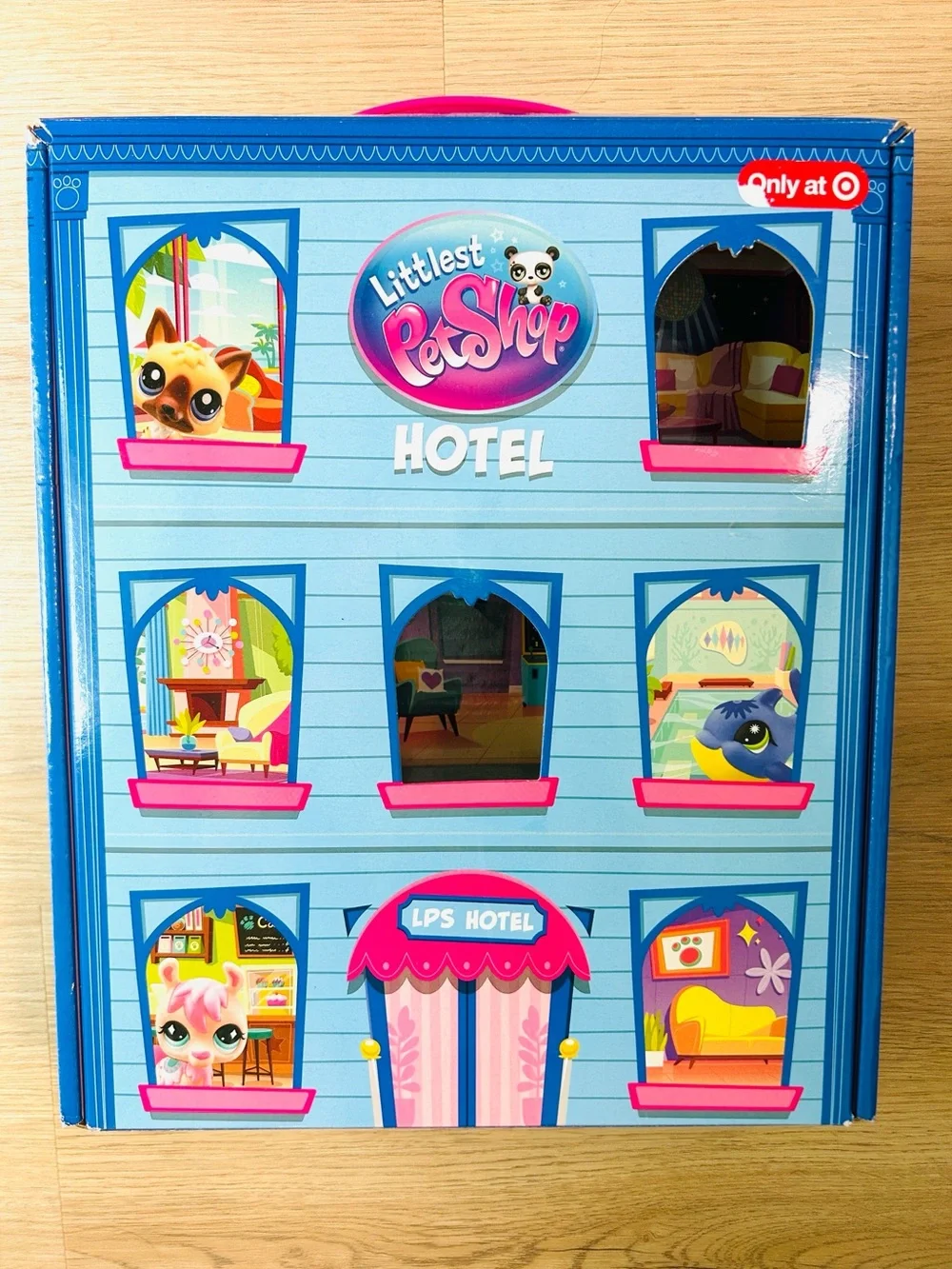Littlest Pet Shop Blue & Pink Hotel Playset EMPTY Box. LPS Hotel Empty Playset